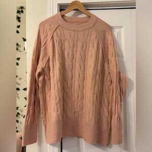 Aerie Pink Cable Knit Sweater Medium BNWT